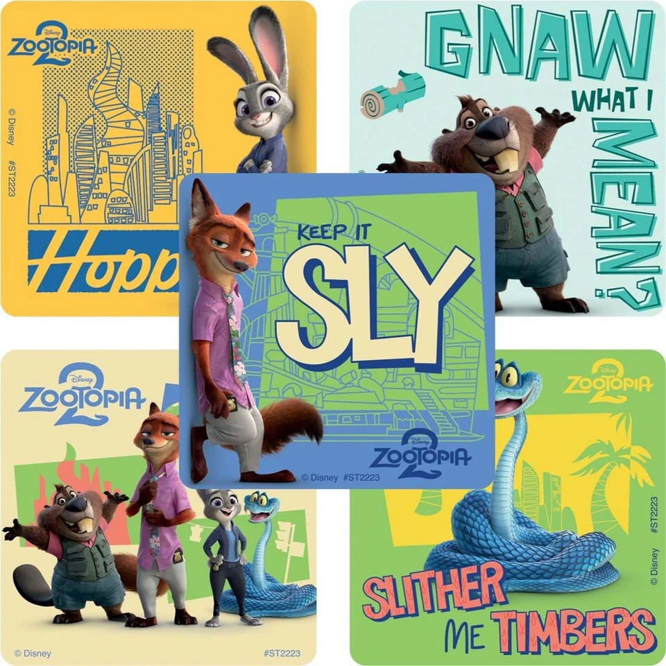 25 pegatinas Zootopia (con licencia), 2,5" x 2,5" cada una, favores de fiesta Foto 1 de 1