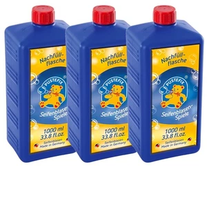3x 1 Liter PUSTEFIX Nachfüllflasche Seifenblasen Spiele für bunte blasen bubble - Picture 1 of 3