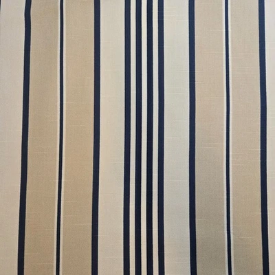 Robert Allen Home Decor Fabric Stripe 60 x 9.5 yards Tan Blue Upholstery Nautica - Image 1 of 4
