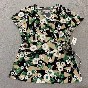 Koi Scrub Top Womens S Multicolor Fun Flower Kathryn 115PR NEW - Picture 1 of 15