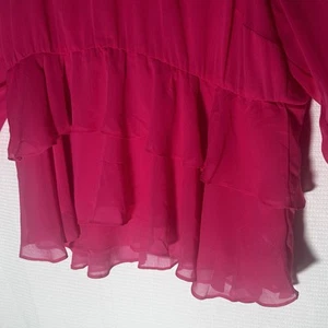 NWT Women’s Torrid Blouse Multi Tiered Hot Pink, *Size 2XL* - Picture 1 of 6