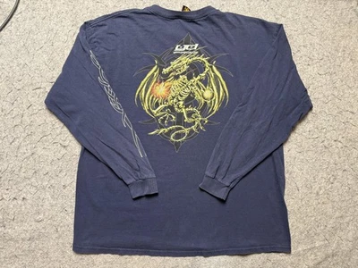 Vintage Year Of The Dragon Shirt Mens Extra Large Navy Long Sleeve Tribal 00s - Image 1 of 4