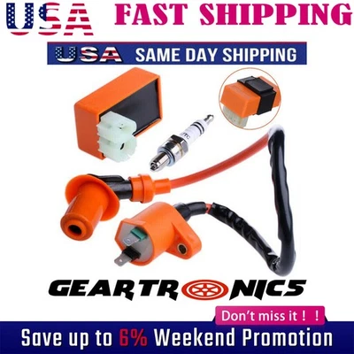 Fit GY6 50cc-150cc ATV SCOOTER CICLOMOTOR CARRERAS AC CDI CAJA BOBINA DE ENCENDIDO BUJÍA Foto 1 de 4