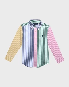 Polo Ralph Lauren große Jungen gestreiftes Baumwoll-Popeline Funshirt-Large - Bild 1 von 1