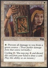 4x Rune of Protection: Green MTG Urza's Saga NM Magic Regular