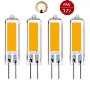 4X G4 LED Bulb 6W AC/DC 12V Warm White COB No strobe dimmable - Picture 1 of 5