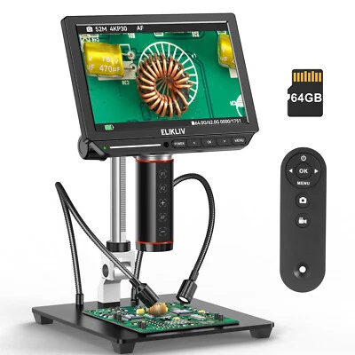 Elikliv Autofocus 4K LCD Digital Microscope for Adult UHD Video Microsocpe 2000X