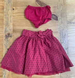 BABY GAP Toddler Girl’s Size 5T Red Black Dotted Cute Skirt With Bow EUC - Picture 1 of 8