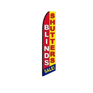 Blinds Shutters Sale Swooper Flutter Feather Flag | 3ft W x 11.5ft Tall - Picture 1 of 3