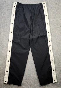 FILA 90s Breakaway Tear Away Pants Men XL Black Side Snap White Basketball Track - Picture 1 of 11