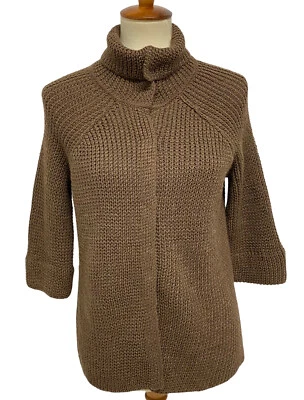 Suéter BCBG Maxazria Nash para mujer manga 3/4 tejido mezcla de lana a presión talla L Foto 1 de 4