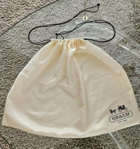 COACH Protective Dust Bag Cover Cream Satin 15.5" Tall X 19.5” Wide Medium Size - Picture 1 of 7