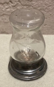 Alvin S270 Hurricane Style Flower/Stems Etched Glass Sterling Silver Salt Shaker - Picture 1 of 8