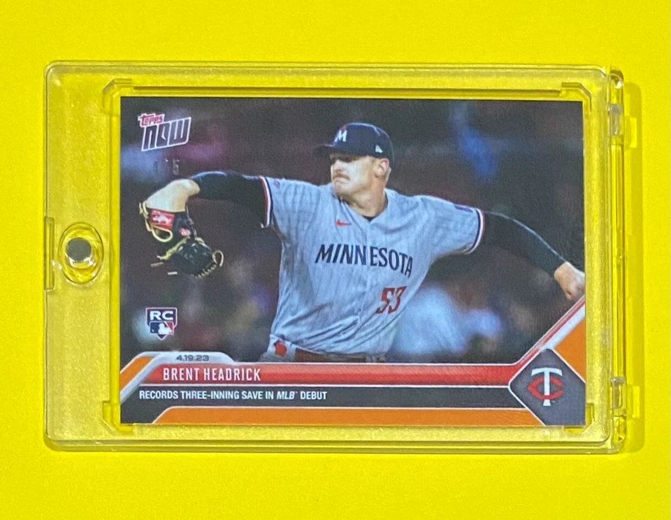 2023 MLB Topps Now Brent Headrick Rookie ORANGE PARALLEL /5 SSP Twins #154 RC 🔥 - Image 1 of 3