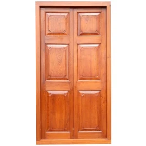Large Antique Anglo Indian Teak Double Door with Frame 19th Century - Picture 1 of 5