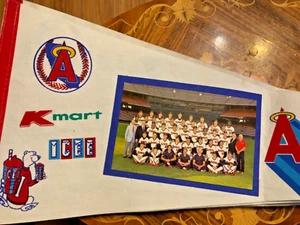RARE Vintage California Angels Pennant W TEAMS PICTURE on it, k-Mart/ICEE - Picture 1 of 3