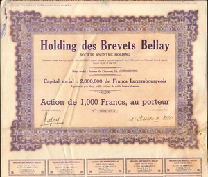 Holding des Brevets BELLAY (LUXEMBOURG) (A) - Bild 1 von 1