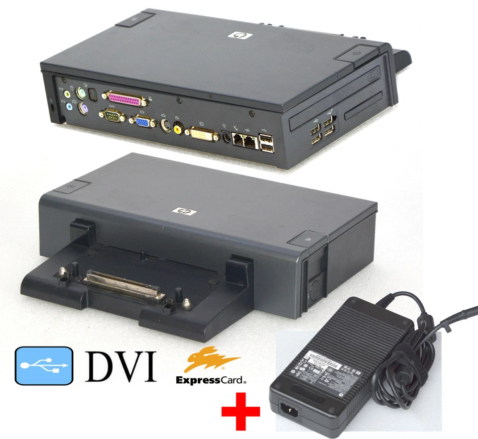 HP Elitebook 6930p 8530p 8530w 8730w Docking Station HSTNN-IX02 + Supply 120W D9 - Image 1 of 1