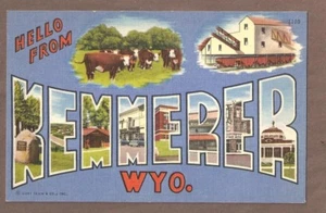 VINTAGE POSTCARD UNUSED LARGE LETTER KEMMERER WYOMING - Picture 1 of 1