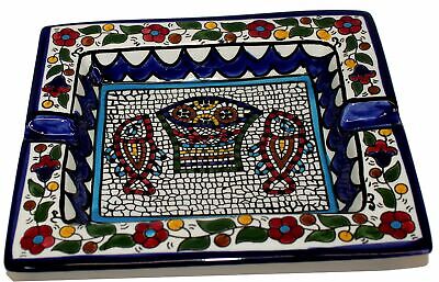 Ceramic Ashtray With Fish And Loaves - Tabgha Or Miracle Of Multiplication 6.3  • 22.91£