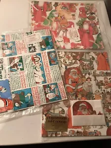 Vintage Current Inc Christmas Gift Wrap Wrapping Paper 3 Packages Holiday - Picture 1 of 9