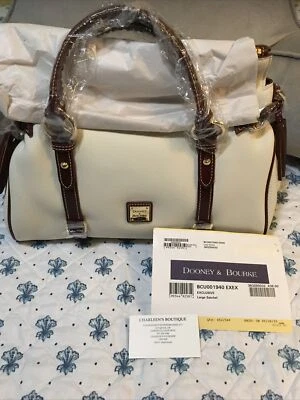 Dooney And Bourke Exclusive Large Satchel With Brown Trim NWT - Image 1 of 4