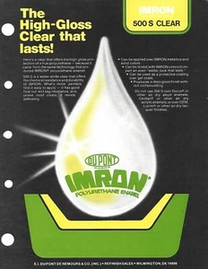 Auto Ad Data Sheet - Du Pont - 500S - Imron Polyurethane Enamel - c1982 (MR609) - Picture 1 of 1