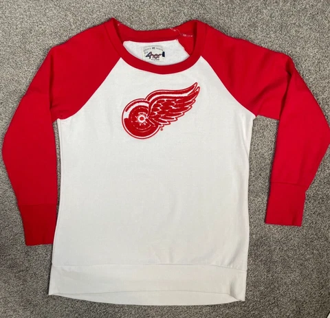 Red Wings Sweater Womens Large Pullover Detroit Sweatshirt 4Her Carl Banks Retro Cover