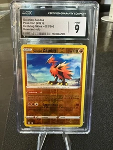 Galarian Zapdos Pokémon (2021) Evolving Skies 082/203 Reverse Holo Graded CGC 9 - Picture 1 of 2