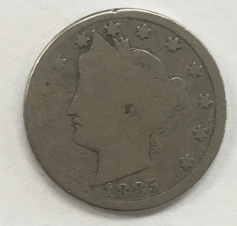 1885 LIBERTY HEAD NICKEL AVG. CIRC-GOOD RAW ORIGINAL BIN FREE SHIPPING Cover