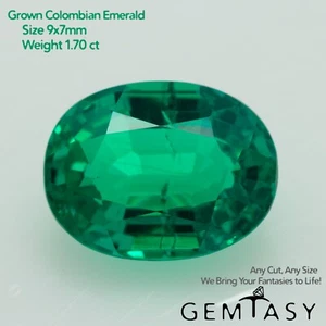 Piedra Cortada - Esmeralda Colombiana Hidrotermal Cultivada, 9x7mm 1.70-1.75ct - Imagen 1 de 4