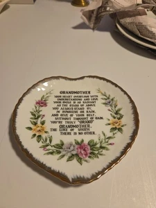 "Plato poema abuela vintage Japón años 50 adorno dorado coleccionable 5"" muy bueno" - Imagen 1 de 5