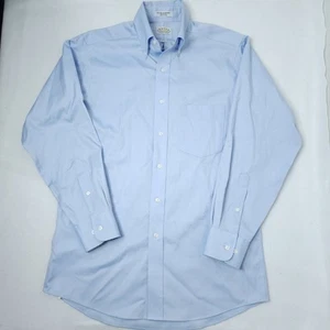 Eagle Shirtmakers Blue 80s Two Ply Pinpoint Dress Shirt Mens Size 15 32/33 - Picture 1 of 9