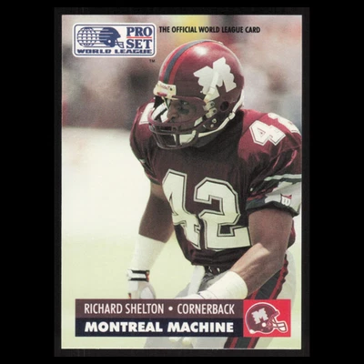 Richard Shelton #93 1991 Pro Set WLAF Montreal Machine Football Card NFL NM - Image 1 of 3