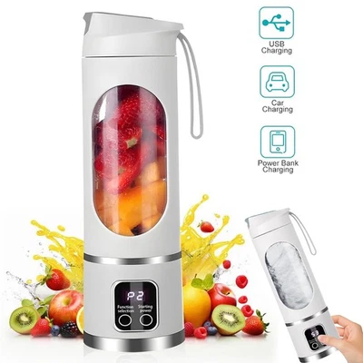 MARKENLOS Elektrischer Fresh Juice Mixer Flasche Wiederaufladbare Fruchtsaftmaschine Weiß