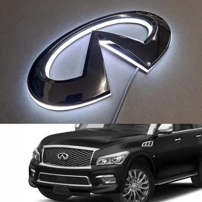 Emblema LED iluminado para Infiniti QX80 2015 2016 2017 2018 2019 2020 negro Foto 1 de 4