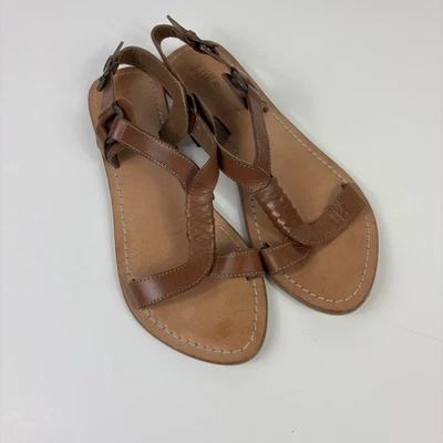 J. Jill Leather Sandals Womens 9 Earthy Neutral Comfort Slingback Buckle Brown - Image 1 of 4