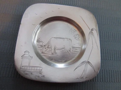 Lata de leche de vaca Gorham Butter Pat 1882 estética #1370 plata esterlina .925 Foto 1 de 4