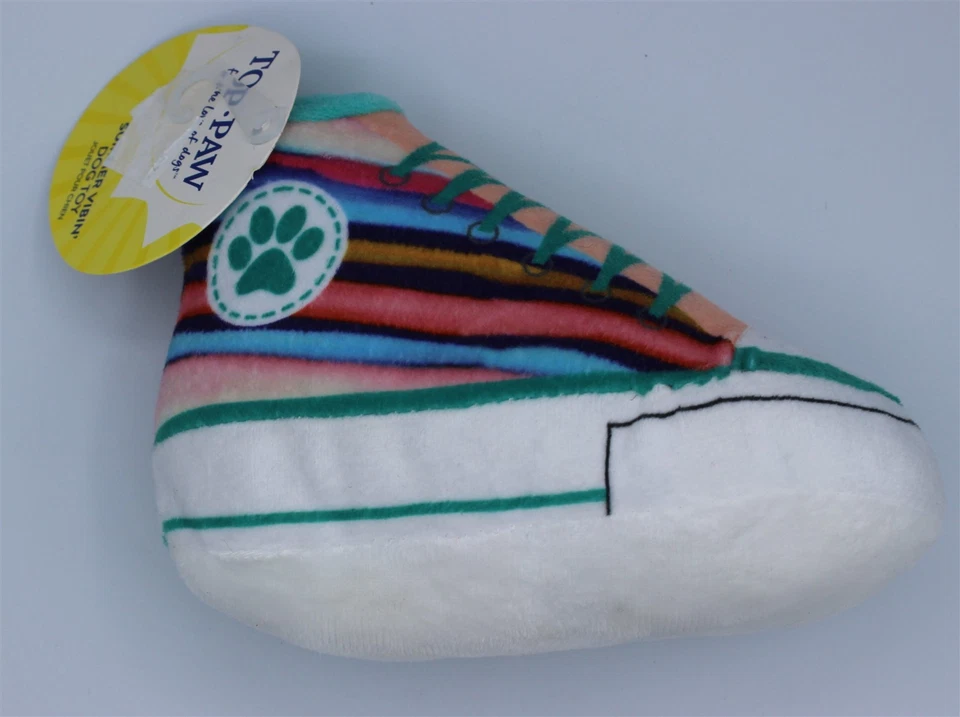 Lindo zapato deportivo Top Paw verano vibrante chirrido felpa perro juguete Foto 1 de 1