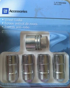 GM # 17802466 CHROME WHEEL LOCK KIT NEW BOX for Chevy Cadillac GMC OEM Chevrolet - Picture 1 of 4