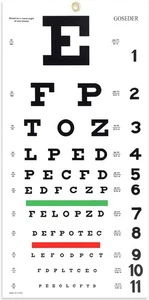 Snellen Eye Chart, Charts for Exams 20 Feet 22×11 Inches, Low Vision...  - Picture 1 of 7