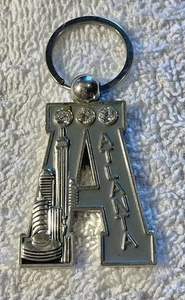 Atlanta Georgia Keychain Towers Souvenir Keepsake Silver Tone “A” Rhinestones - Picture 1 of 4