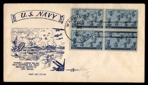 Mayfairstamps US FDC 1945 US Navy Sailors Ships Firing First Day Cover aat_30959 - Picture 1 of 2