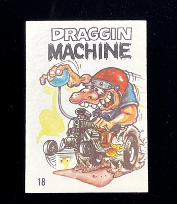 1976 Donruss Odd Rods Sticker Card #18 Dragon Machine Vintage Rare - Image 1 of 2