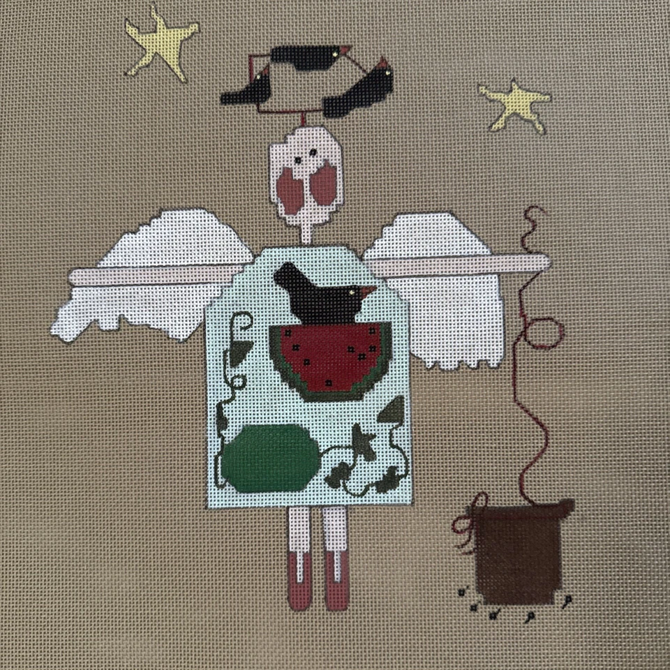 Stitch In Time angel Needlepoint Canvas Handpainted Fanci That Wonderful Xmas  - Image 1 of 4