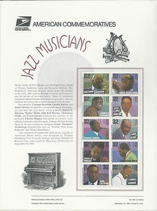 Panel conmemorativo # 2983-2992 JAZZ MUSIC 1995 - Imagen 1 de 1