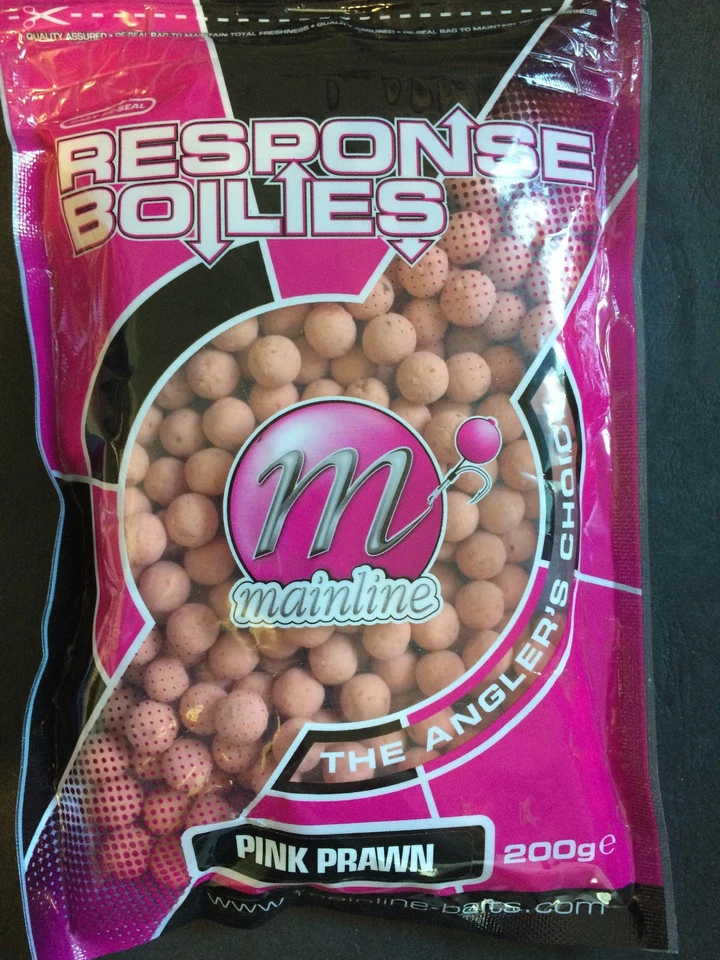 MAINLINE RESPONSE BOILIES 200g - 10mm PINK PRAWN - FOR CARP, BREAM ETC  - Image 1 of 1