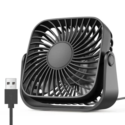 4" USB Mini Portable Desk Fan Table  3 Speeds 360 Quiet Operation Air Circulator - Image 1 of 4