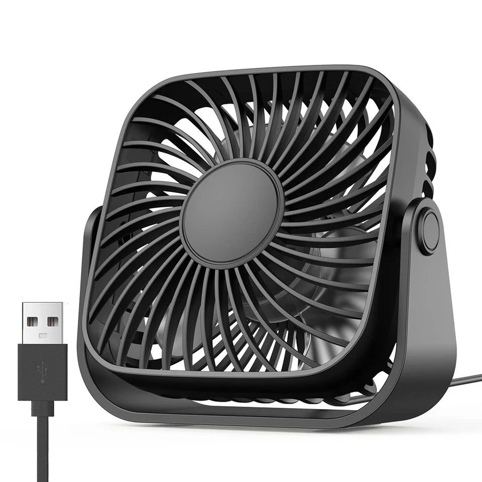 4" USB Mini Portable Desk Fan Table  3 Speeds 360 Quiet Operation Air Circulator - Image 1 of 4