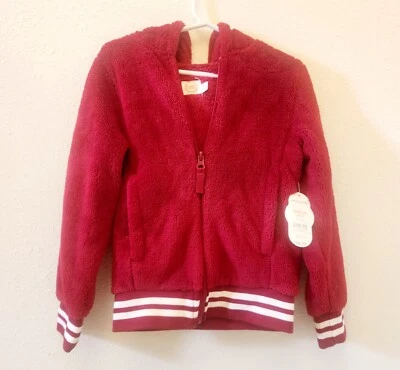 Sudadera con capucha de felpa para niña Wonder Nation talla 4-5 en magenta Foto 1 de 2